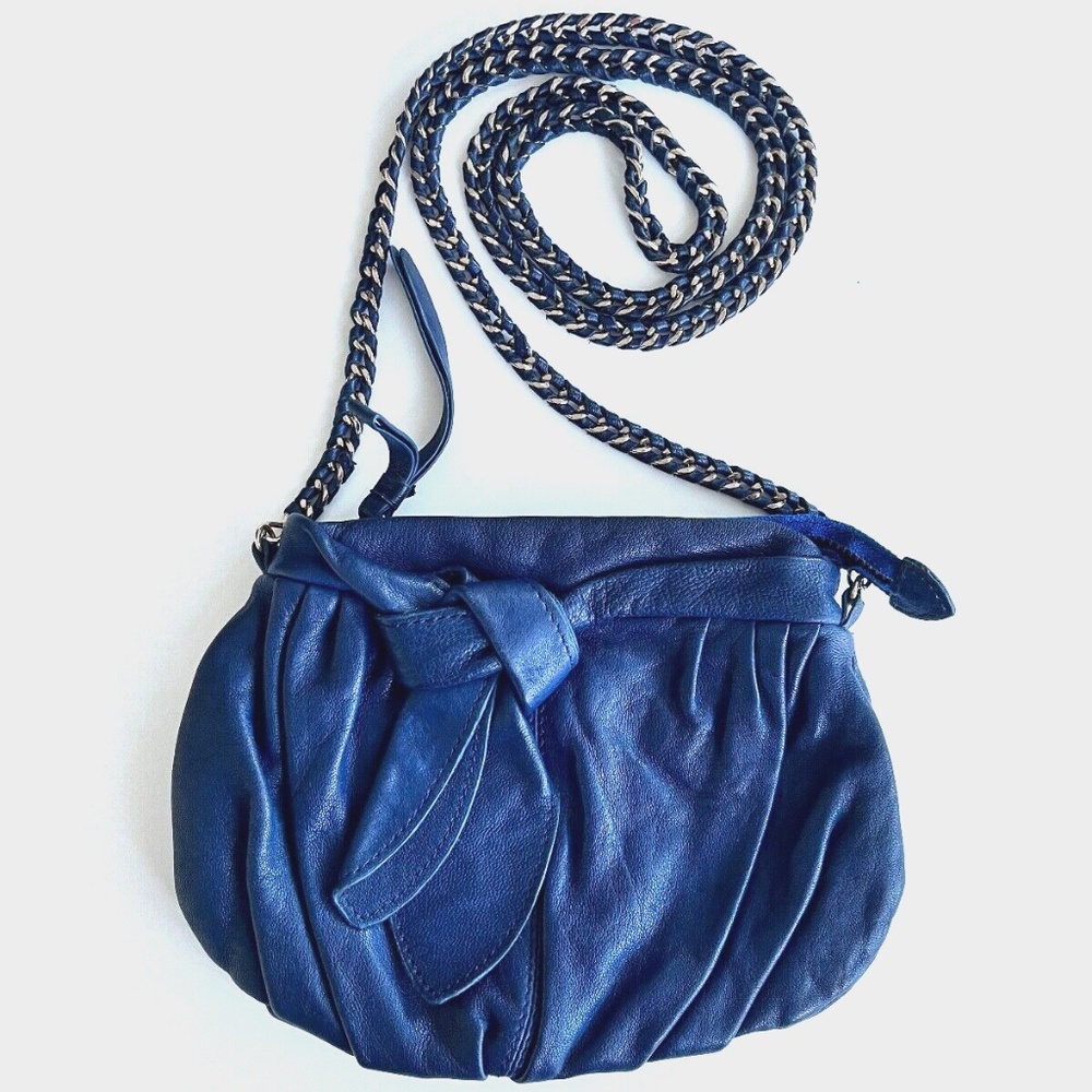 Junior Drake Navy Leather Crossbody Bag